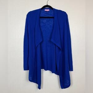 Lilly Pulitzer Chesapeake Electric Blue Waterfall Drape Knit Cardigan XS